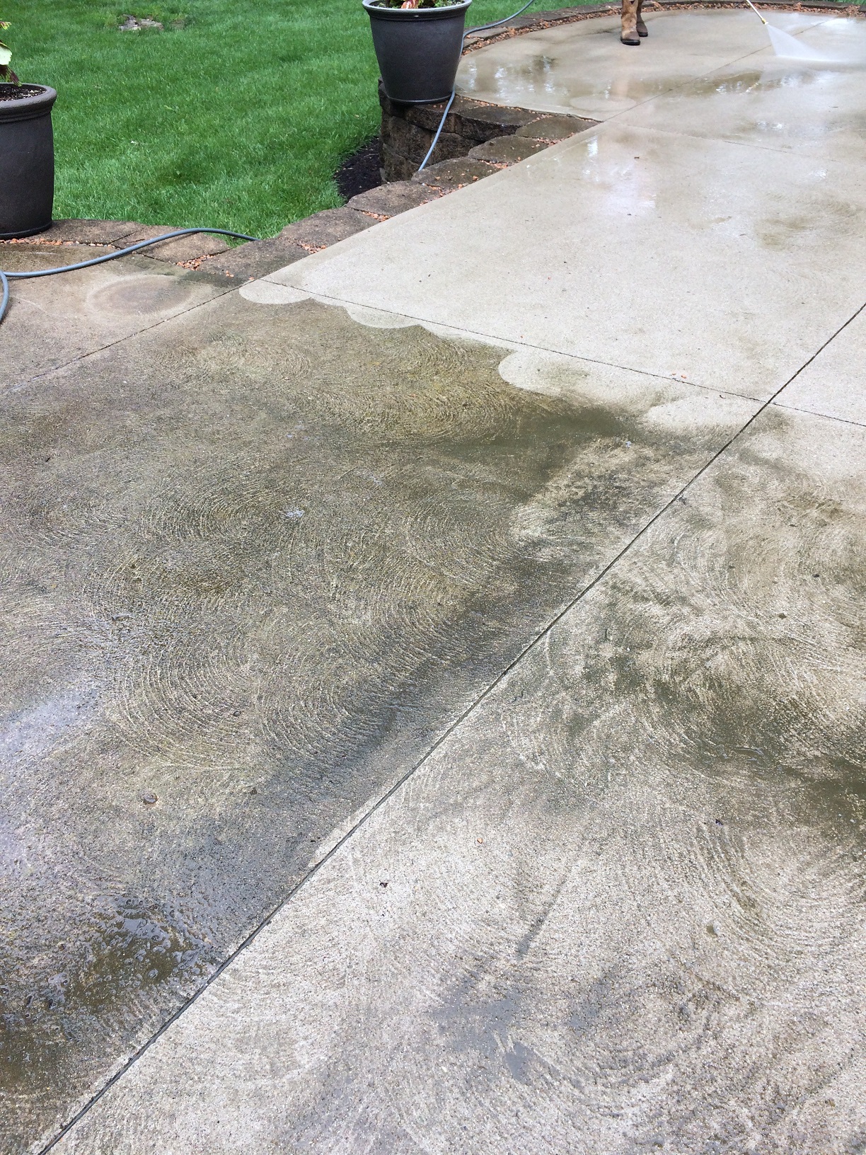 This was a shot of the patio during the cleaning