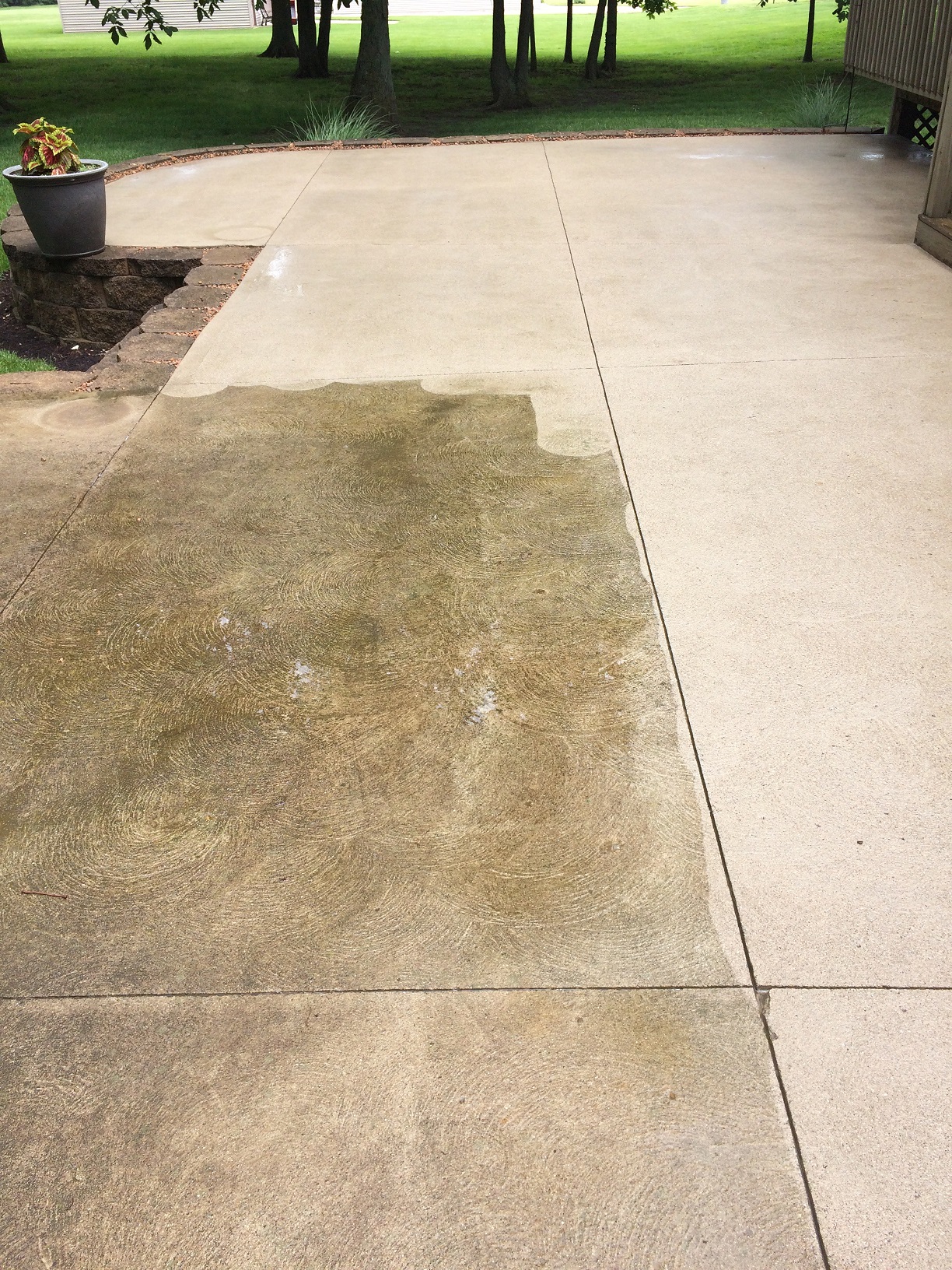 This was a shot of the patio during the cleaning